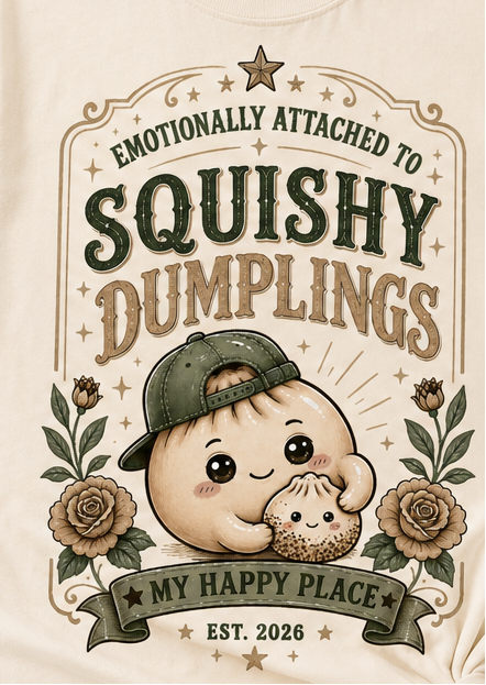Emotionally Attached to Squishy Dumplings T-Shirt | The Clingy One