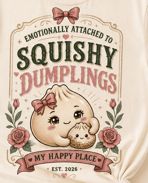 Emotionally Attached to Squishy Dumplings T-Shirt | The Clingy One