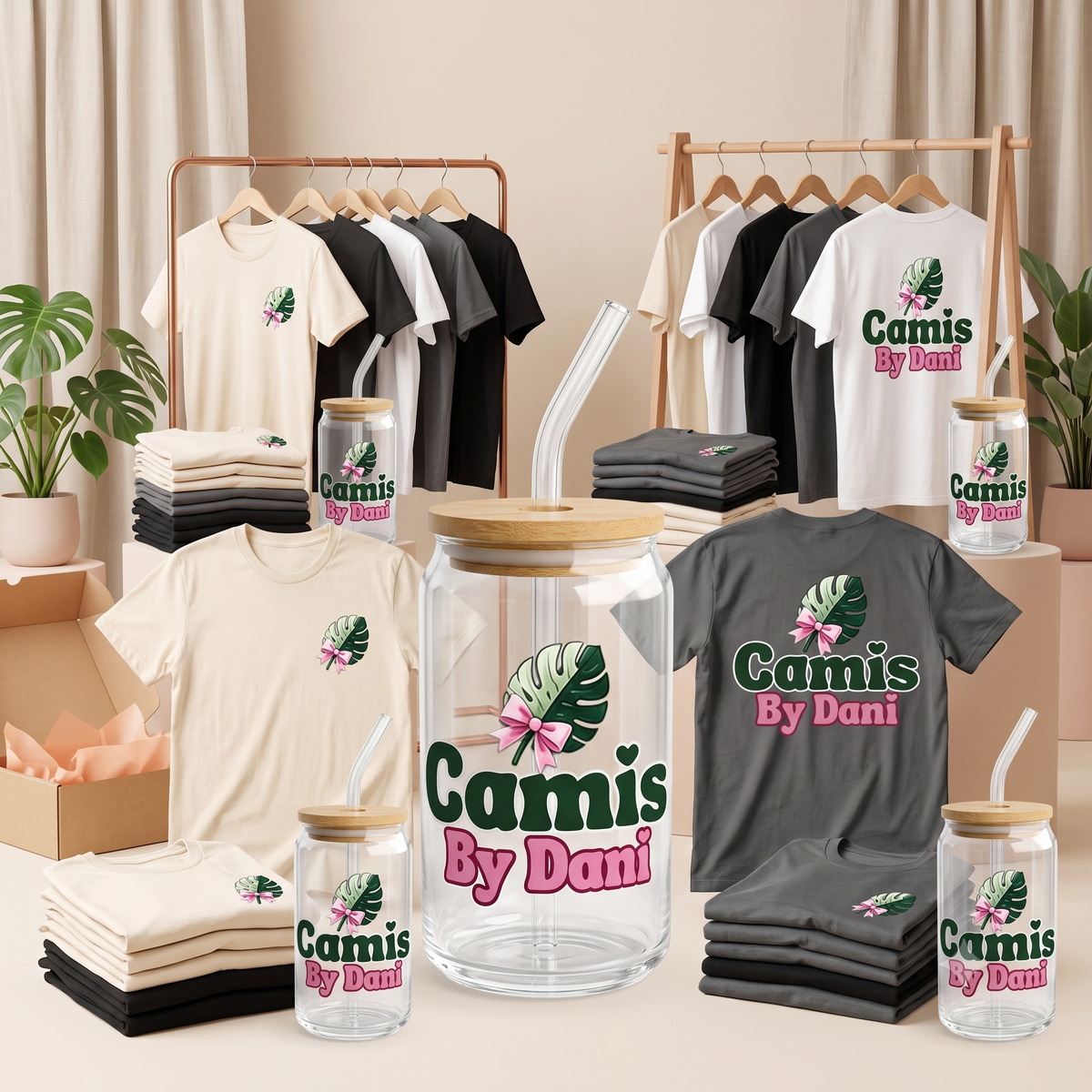 Custom t-shirt + 16oz Glass cup