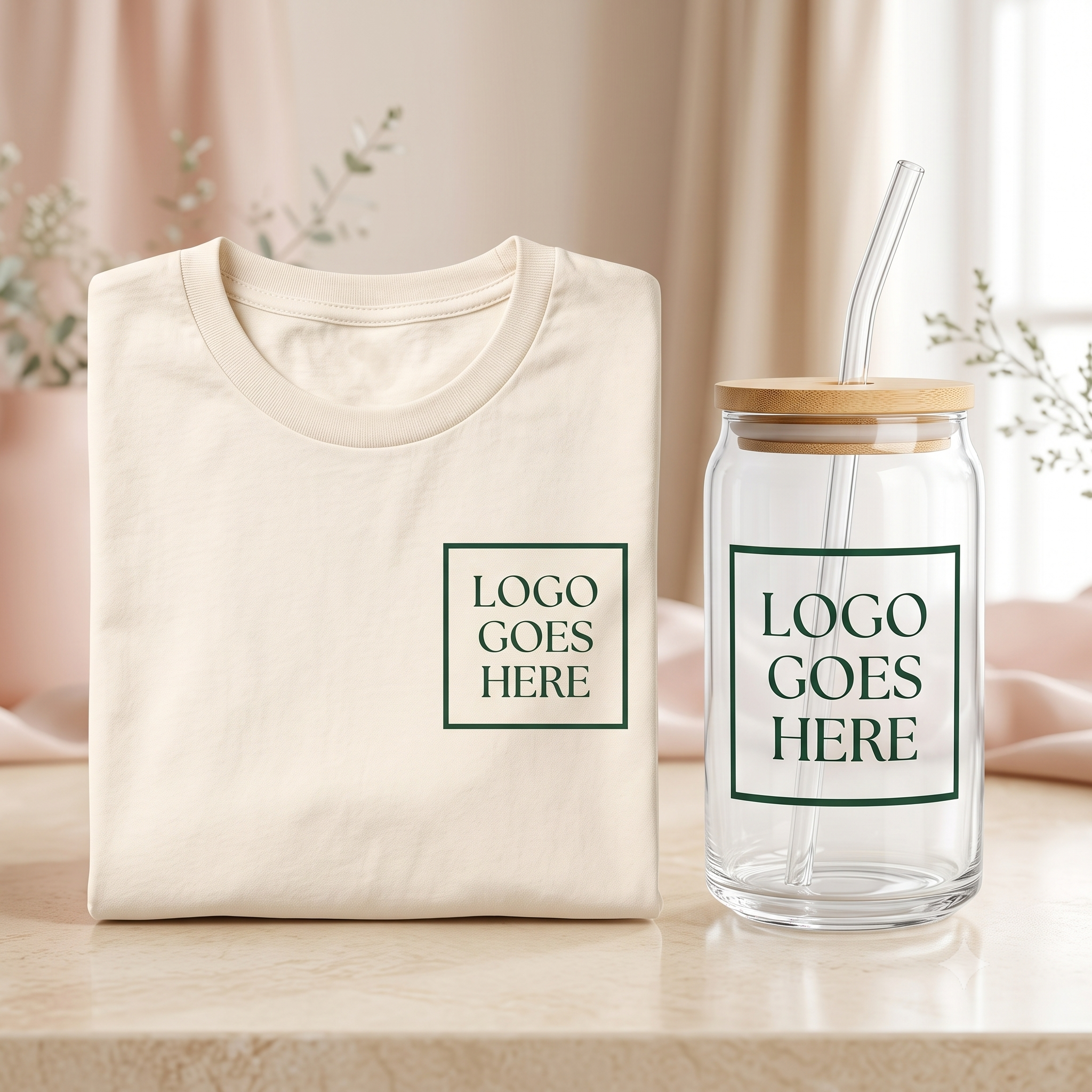 Custom t-shirt + 16oz Glass cup