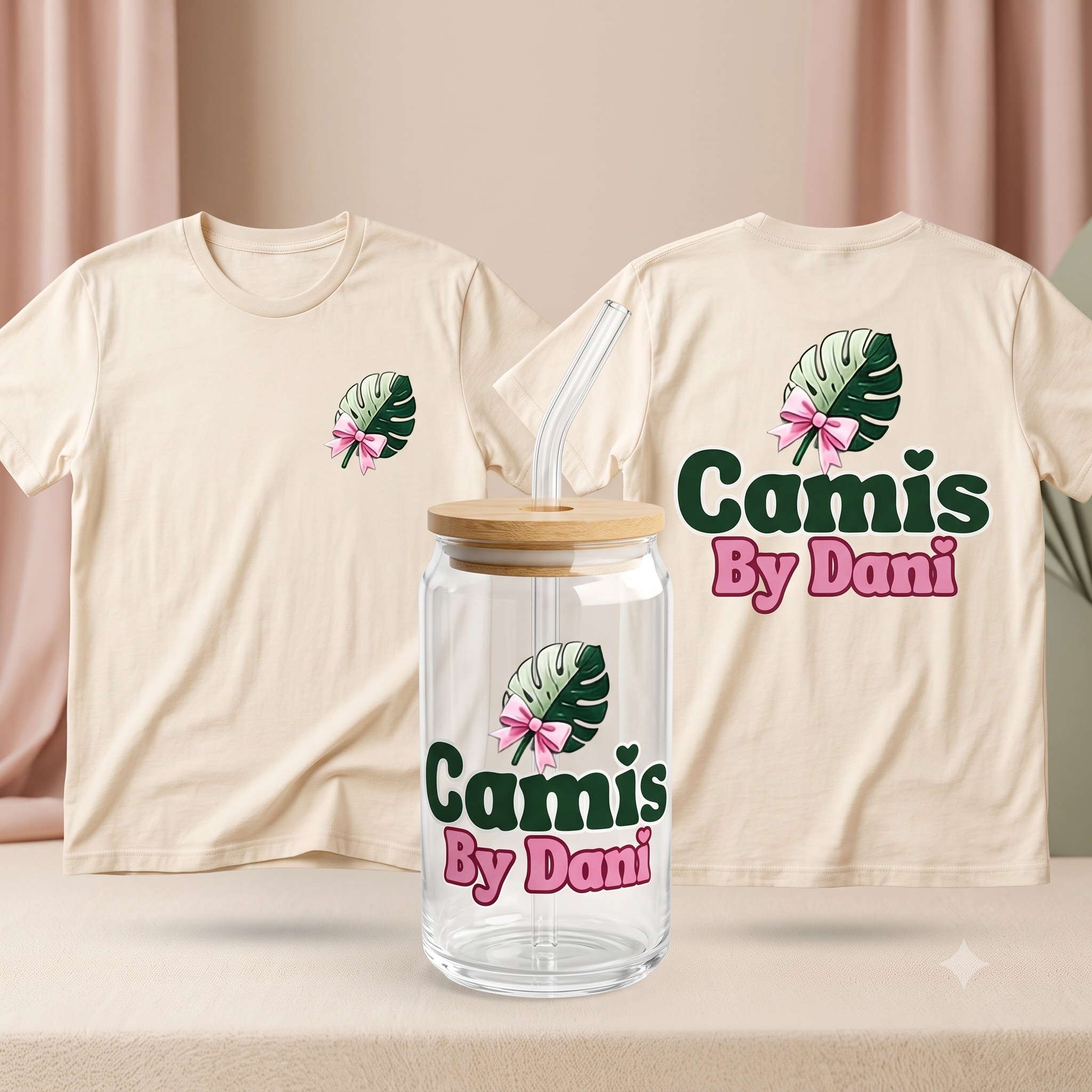Custom t-shirt + 16oz Glass cup