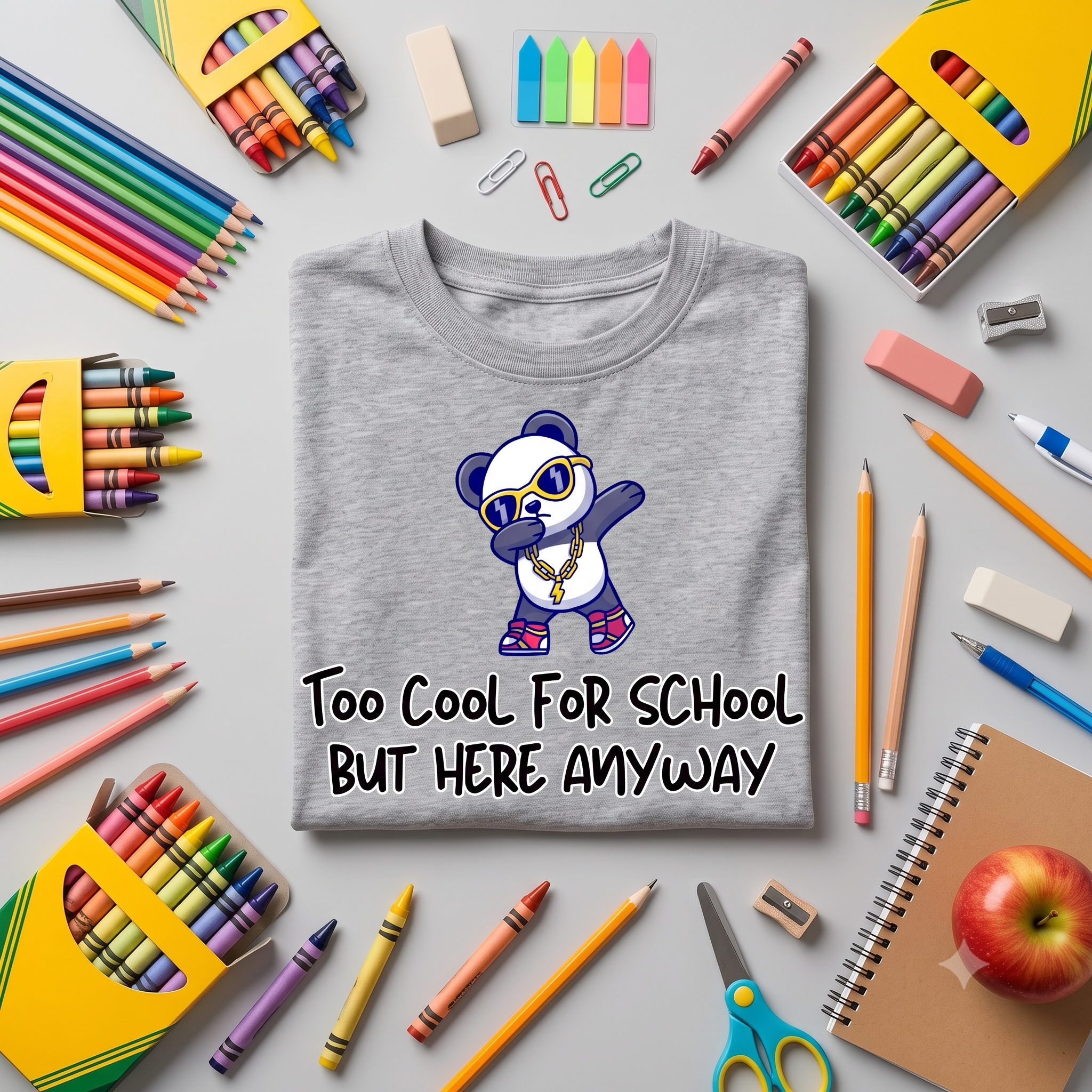 Too Cool For School But Here Anyway Graphic Apparel