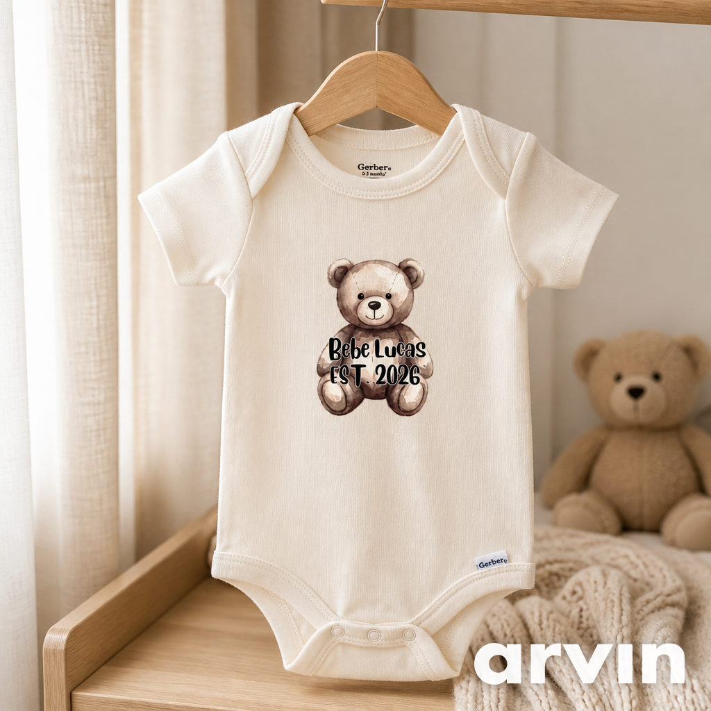 Custom Baby Onesie with Name and Year