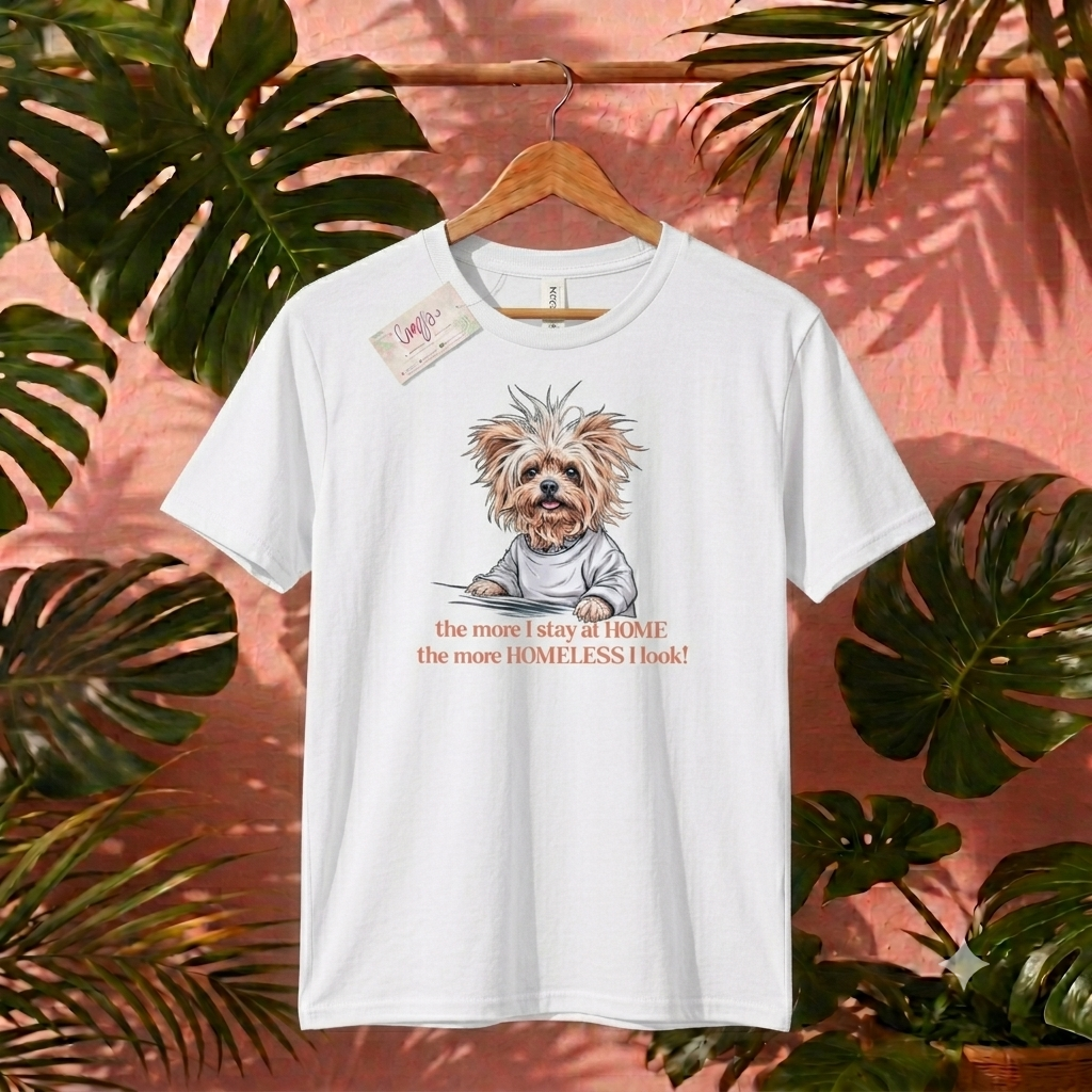 "Home Body" Messy Hair Dog Graphic Tee