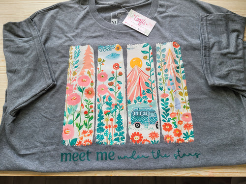 "Meet Me Under The Stars" Nature & Camping Graphic Tee
