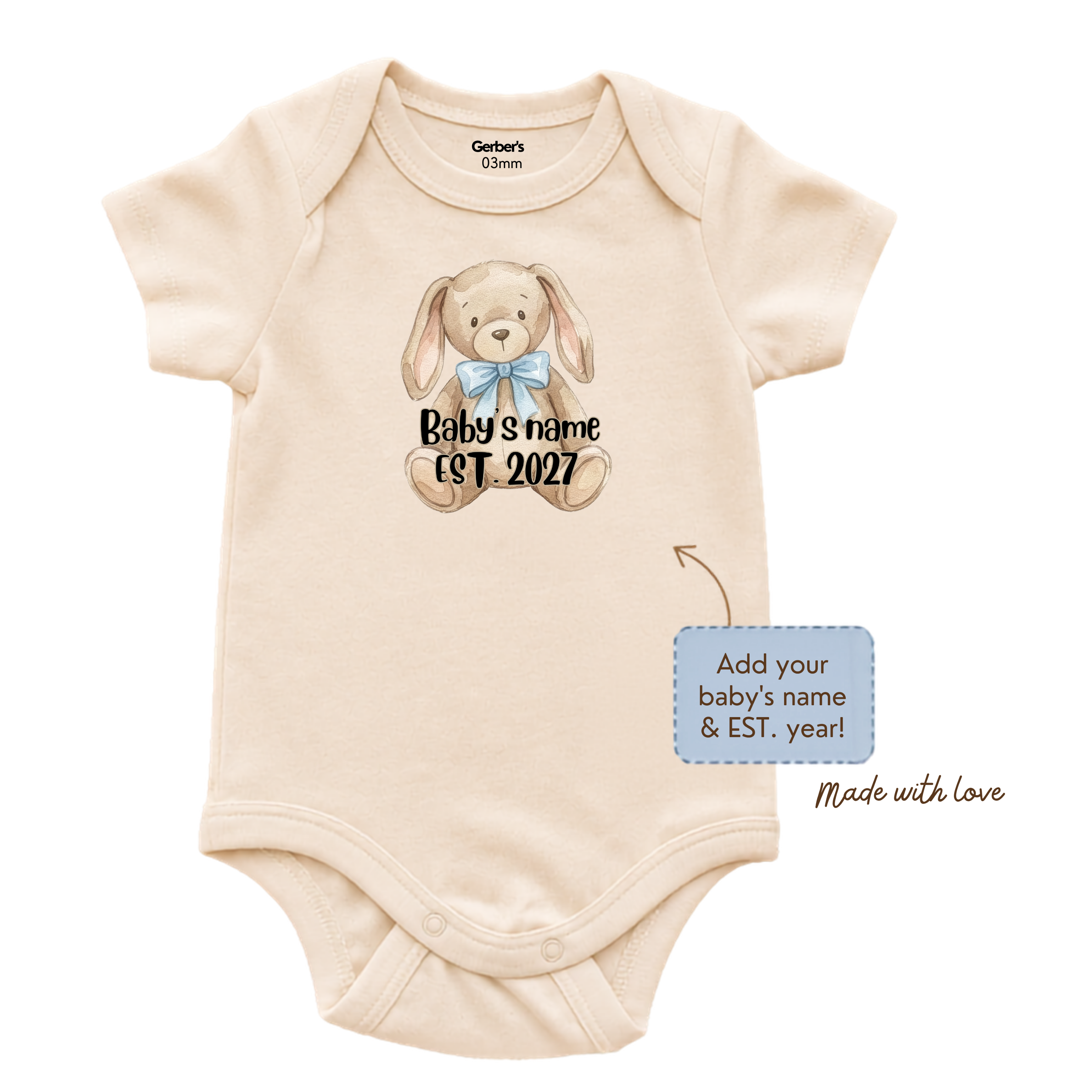 Custom Baby Onesie with Name and Year