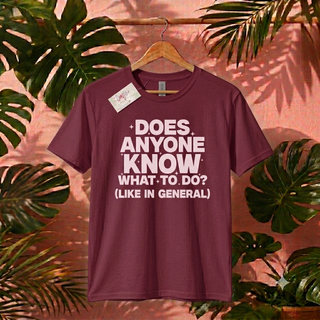 "Does Anyone Know What To Do?" Sarcastic Graphic Tee