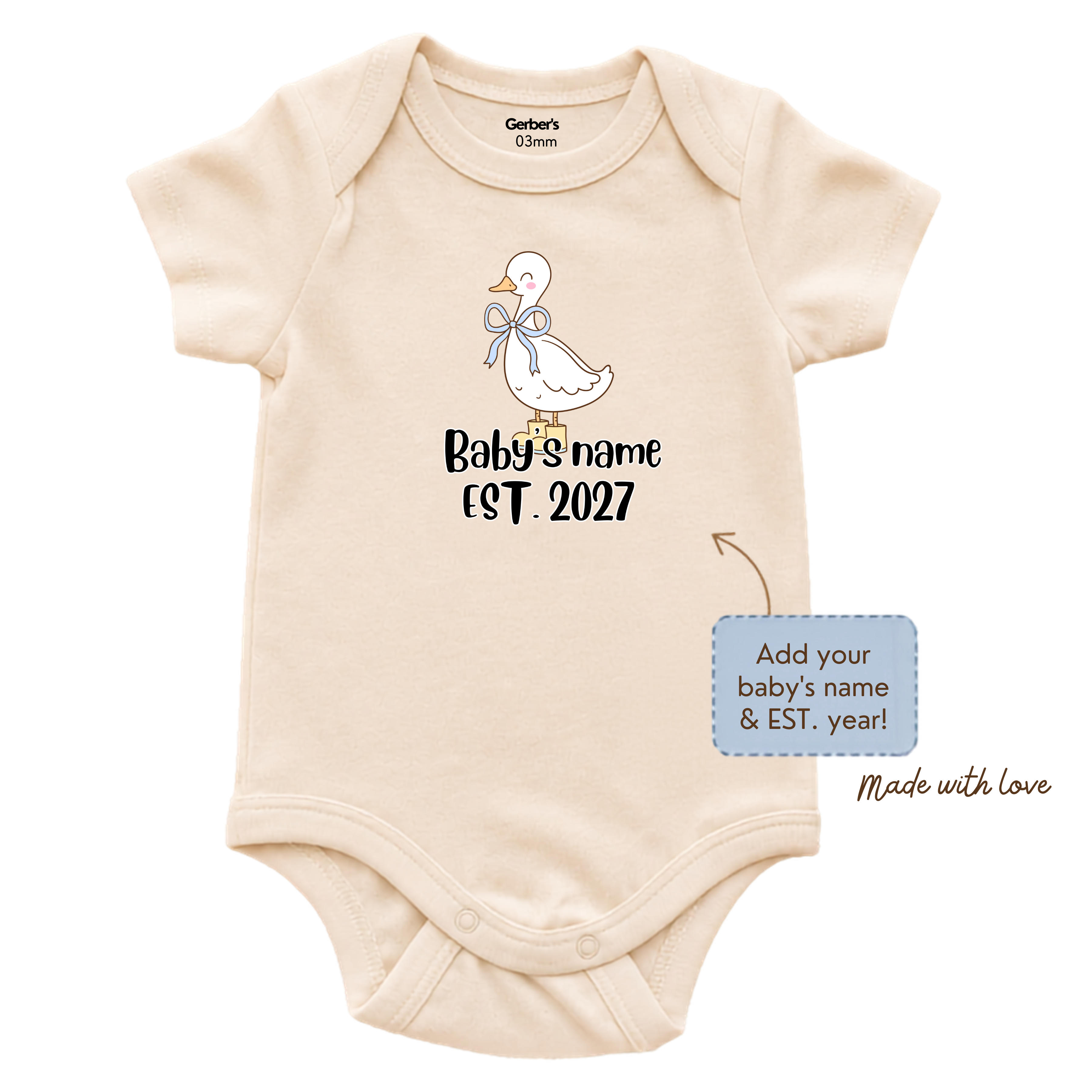 Custom Baby Onesie with Name and Year
