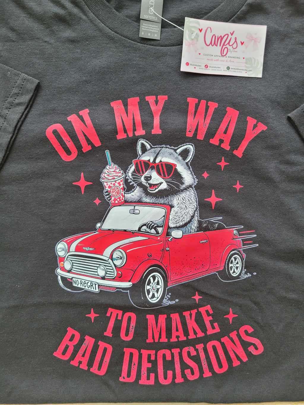 "On My Way To Make Bad Decisions" Raccoon Graphic Tee