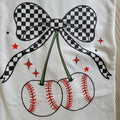 Coquette Checkerboard Baseball Cherry Graphic Tee