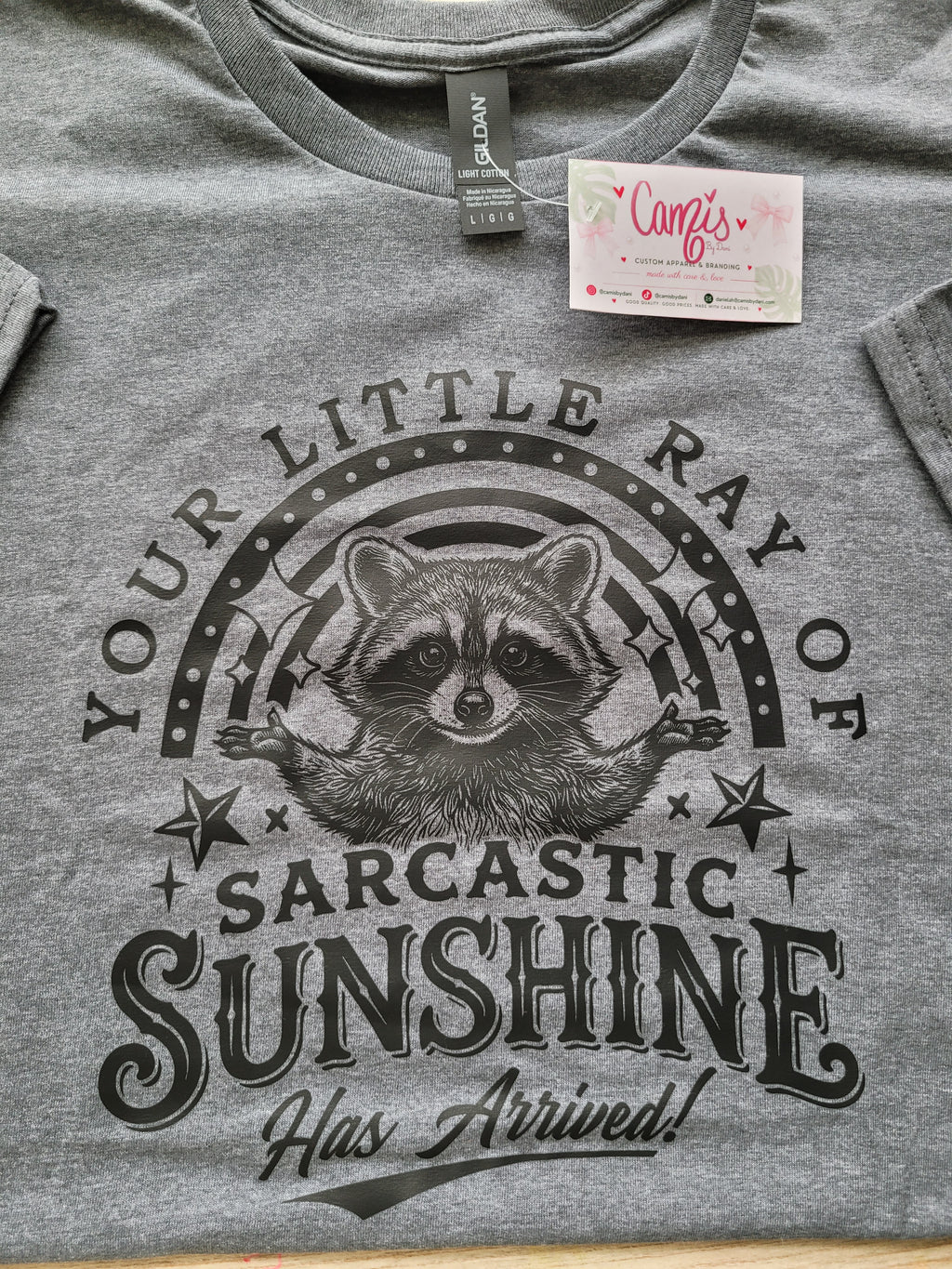 "Sarcastic Sunshine" Raccoon Graphic Tee