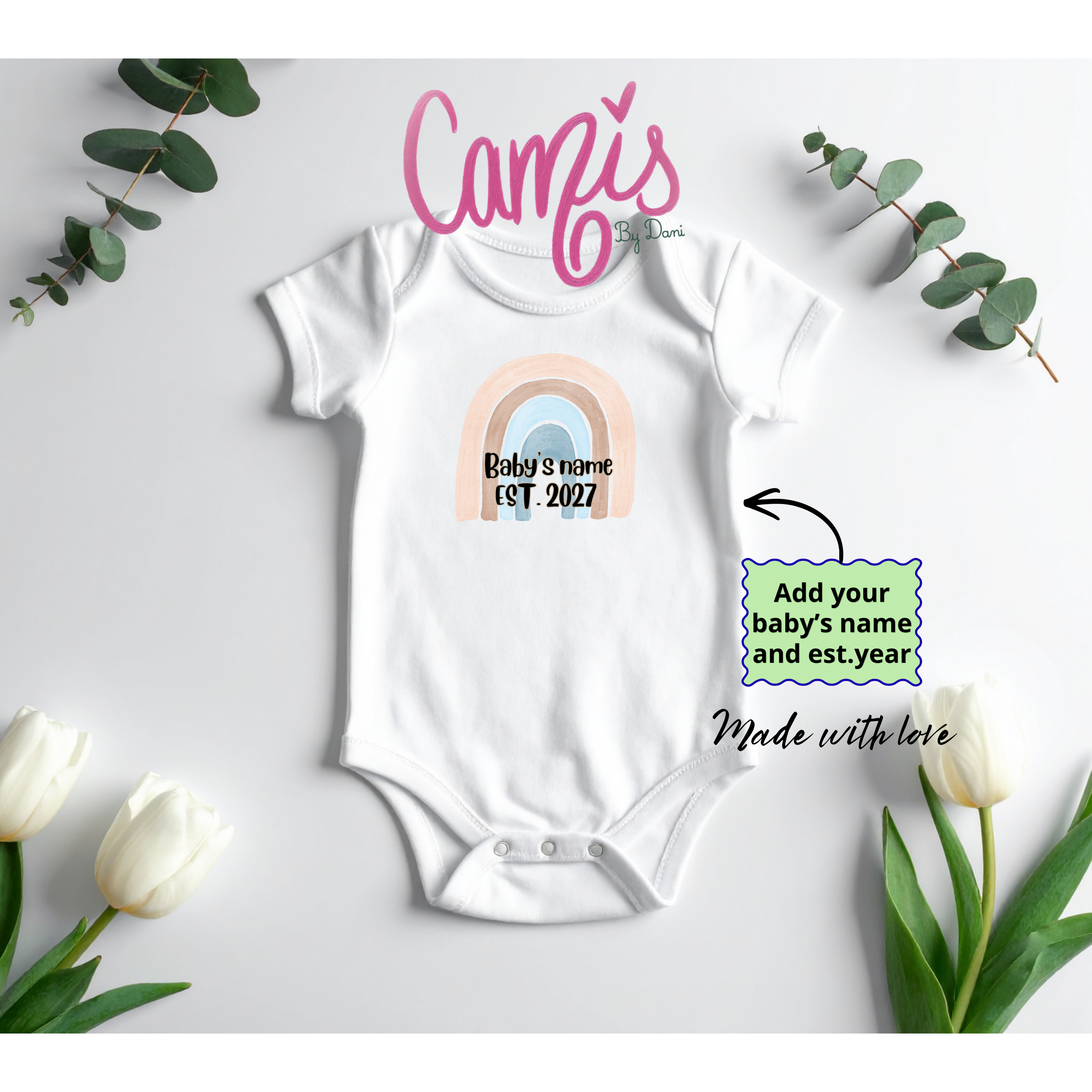 Custom Baby Onesie with Name and Year