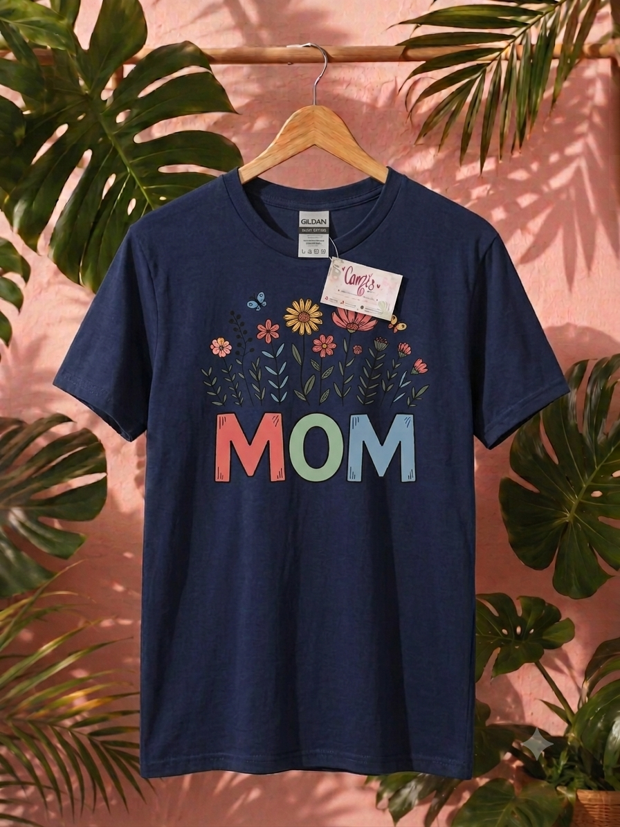 Retro Floral Mom Graphic Shirt - Cute Mom Tee