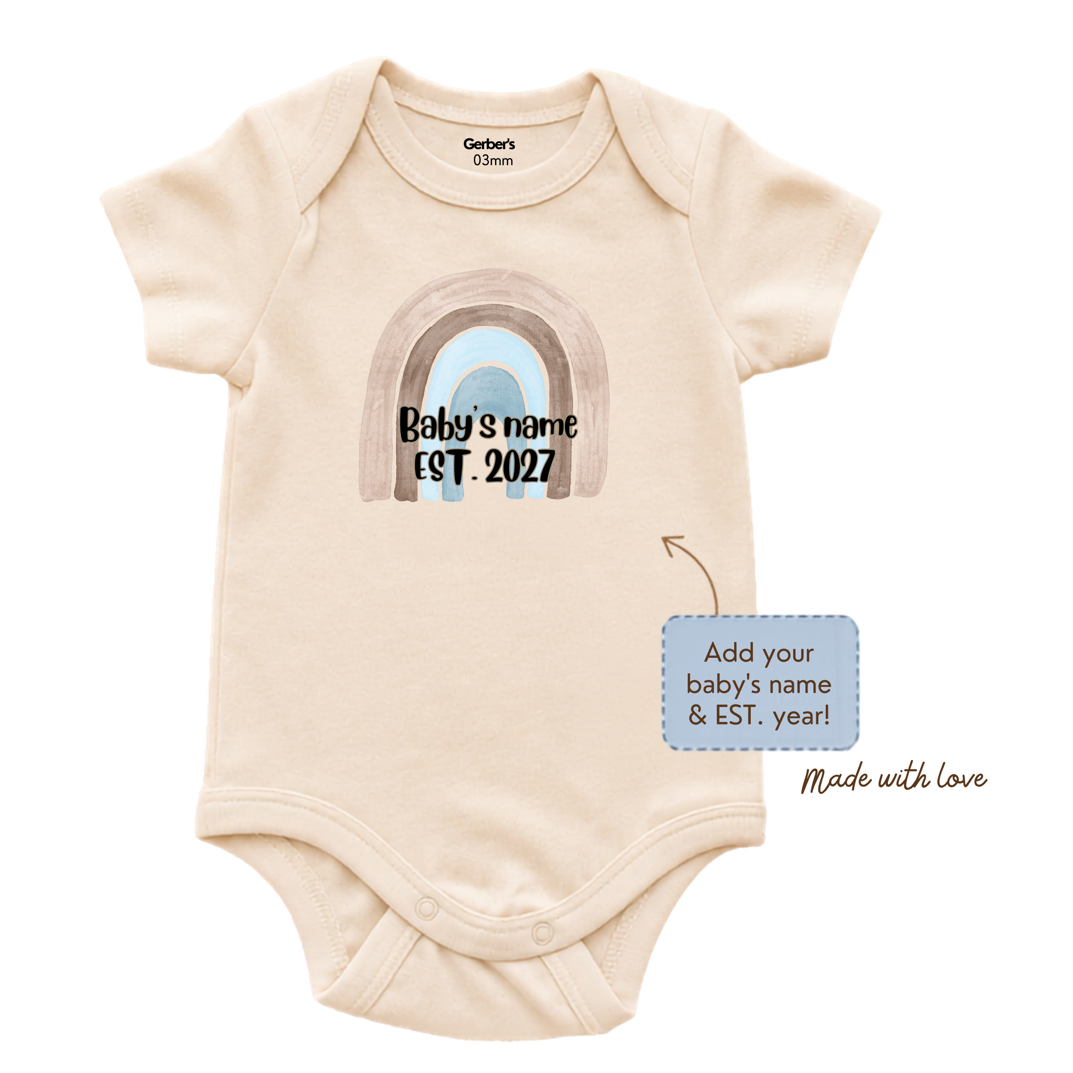 Custom Baby Onesie with Name and Year